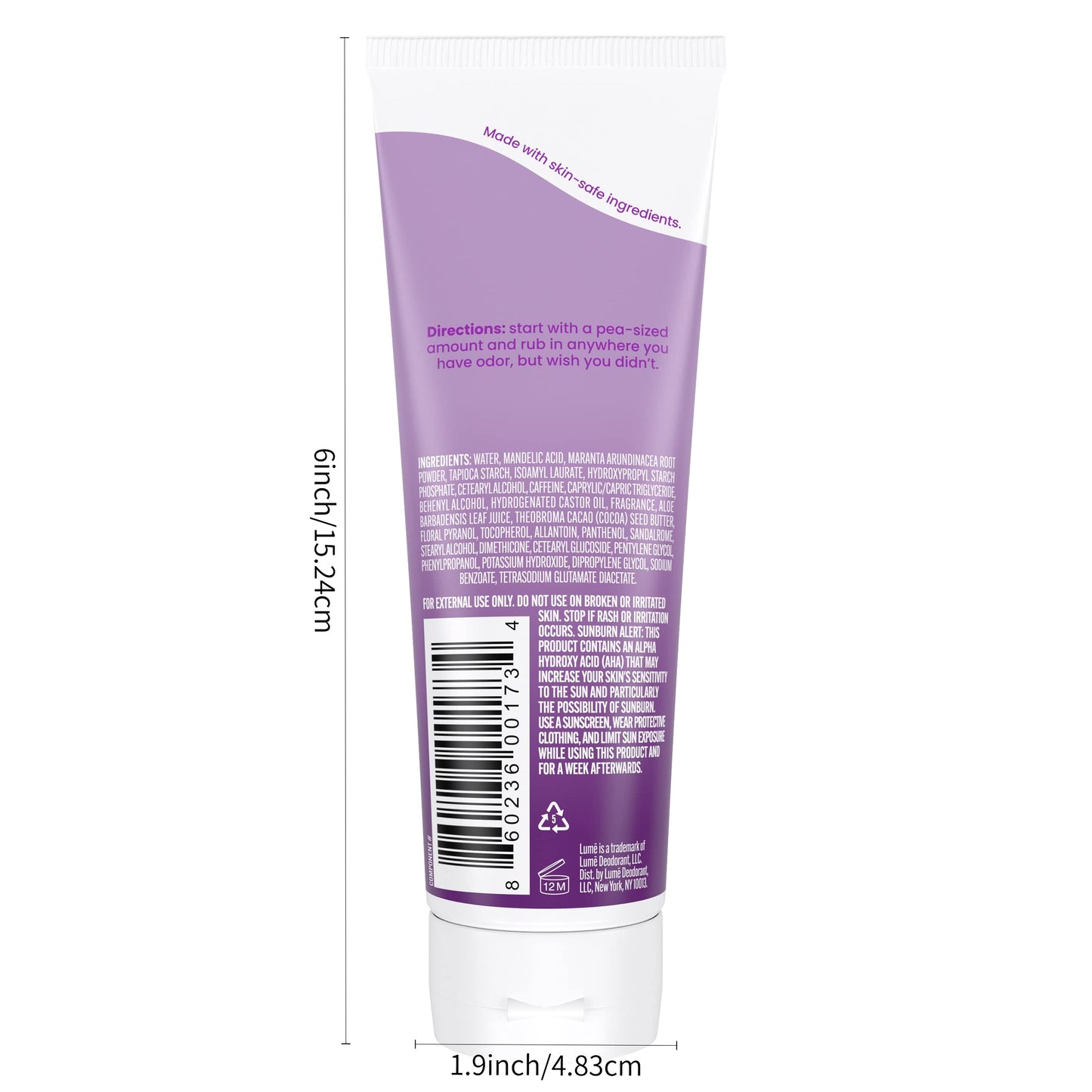 Lume Whole Body Deodorant Invisible Cream Odor Control