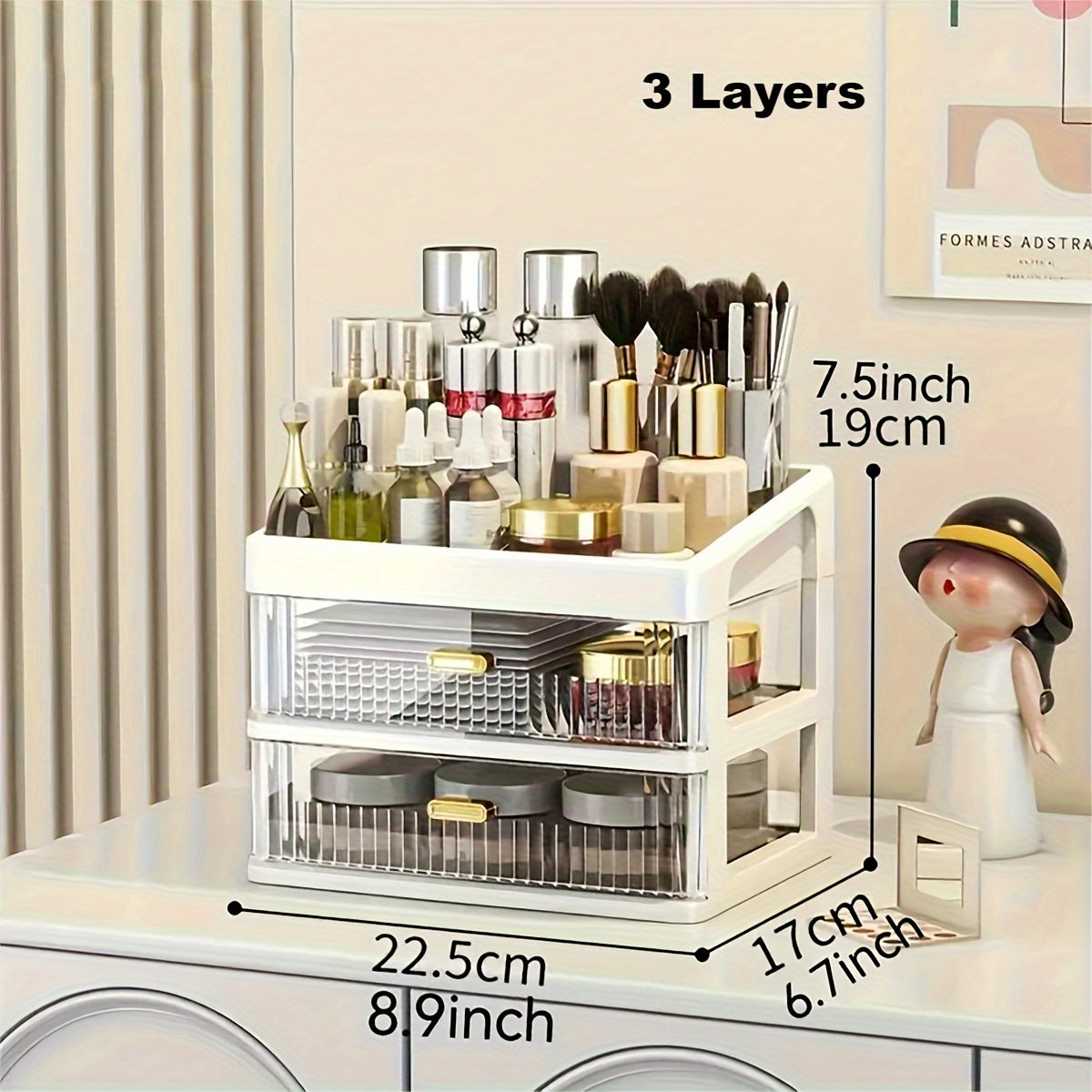 ZLXTXPOR Makeup Organizer Vanity Box Drawer For Cosmetics