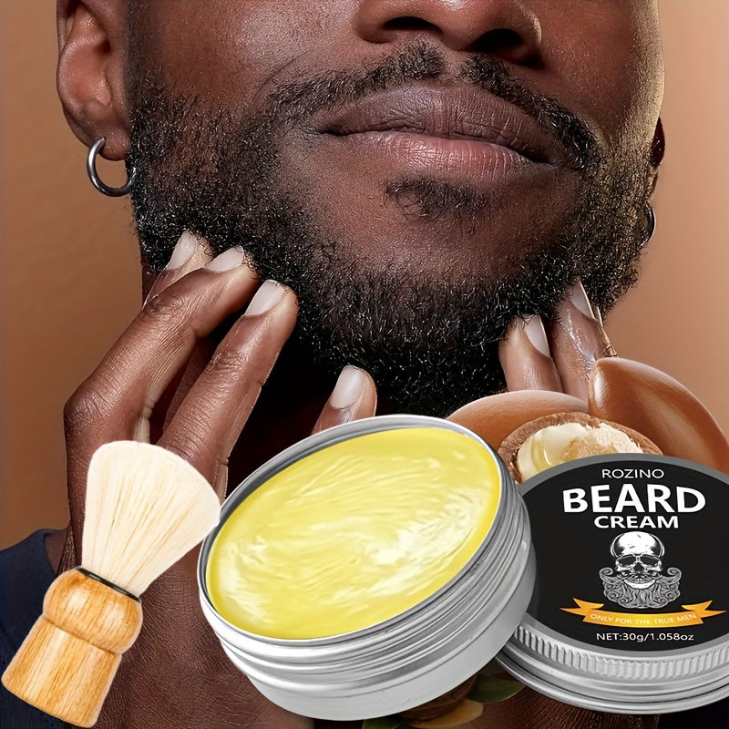 Black Skull Beard Care Set, Launched at Christmas, Beard Oil + Balm + Beard Balm, Perfect Beard Brush, Deep Care Beard, Long-term Moisturizing, Upgrading Beard Luster and Smoothness, Showing Mature Charm, is the best gift for