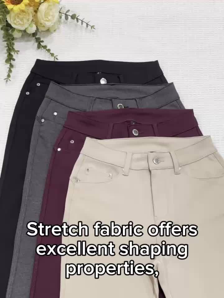 GILIPUR Womens High Waist Stretch Jeans With Metal Button
