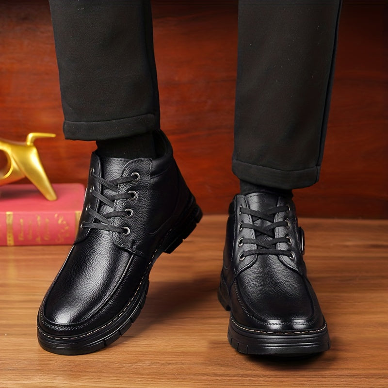 Men's Thermal Winter Boots With Plush Lining And Rubber