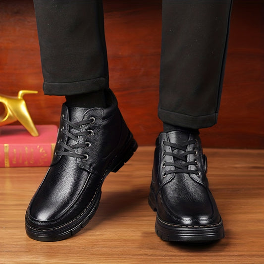 Men's Thermal Winter Boots With Plush Lining And Rubber