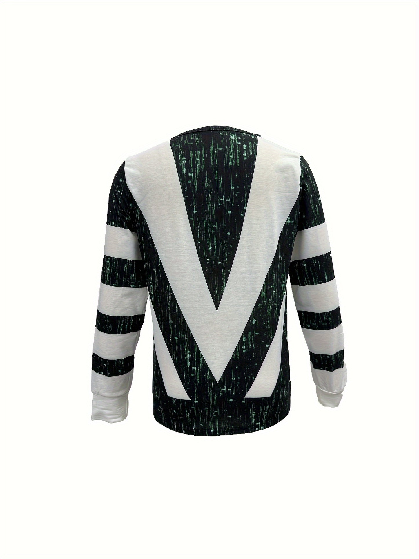Colorblock Stripe Zip Front T Shirt Casual Long Sleeve Top