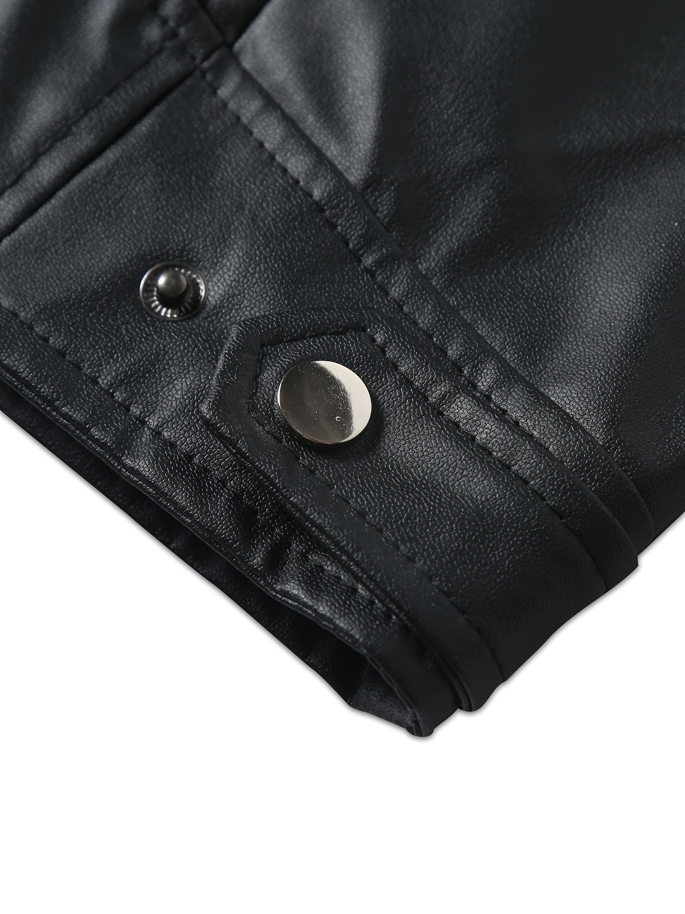 Mens Fleece Lined Motorcycle Jacket With Zipper Pockets