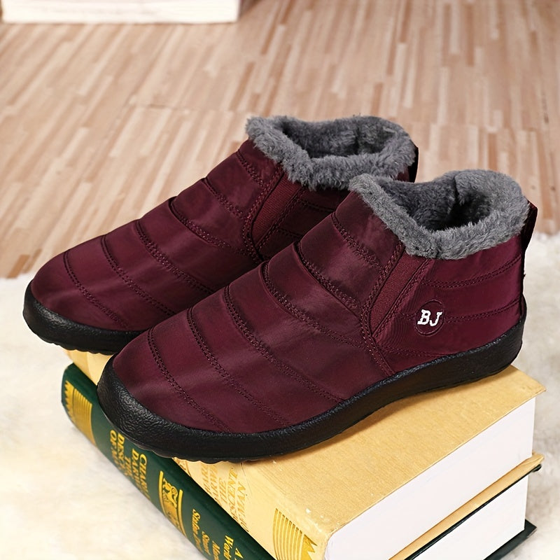 Men's Snow Boots Warm Fleece Non Slip Ankle Hiking Shoes