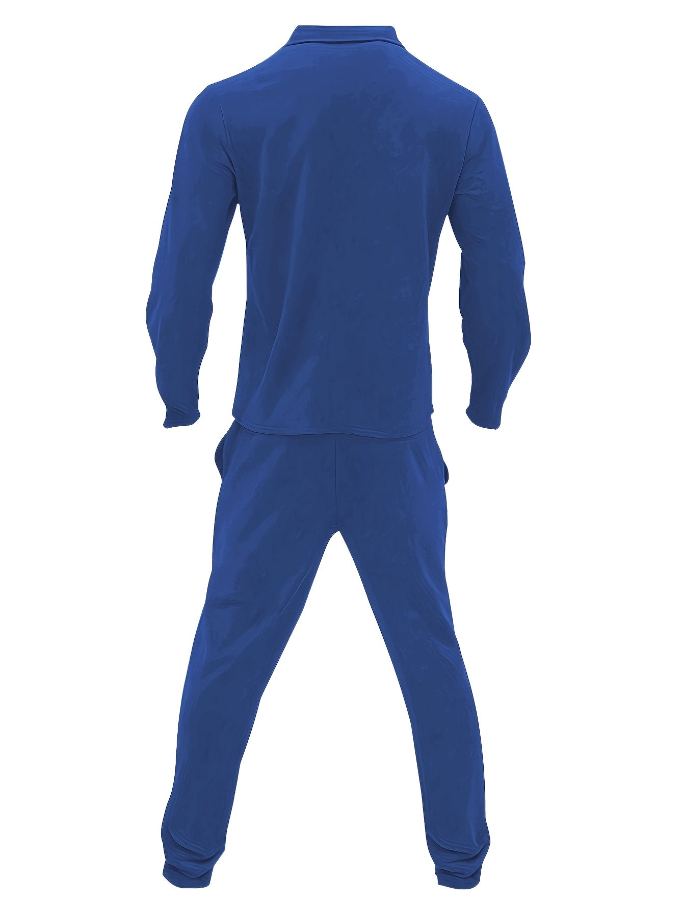 Men's Casual Polyester Suit Set Jacket And Pants Ensemble