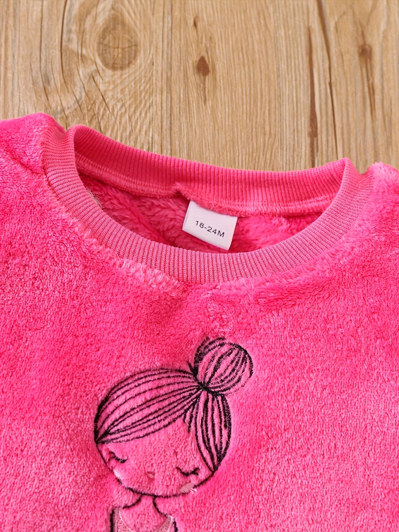 RAOSWETY Girls Two Piece Autumn Winter Fuzzy Top And Bottom Set