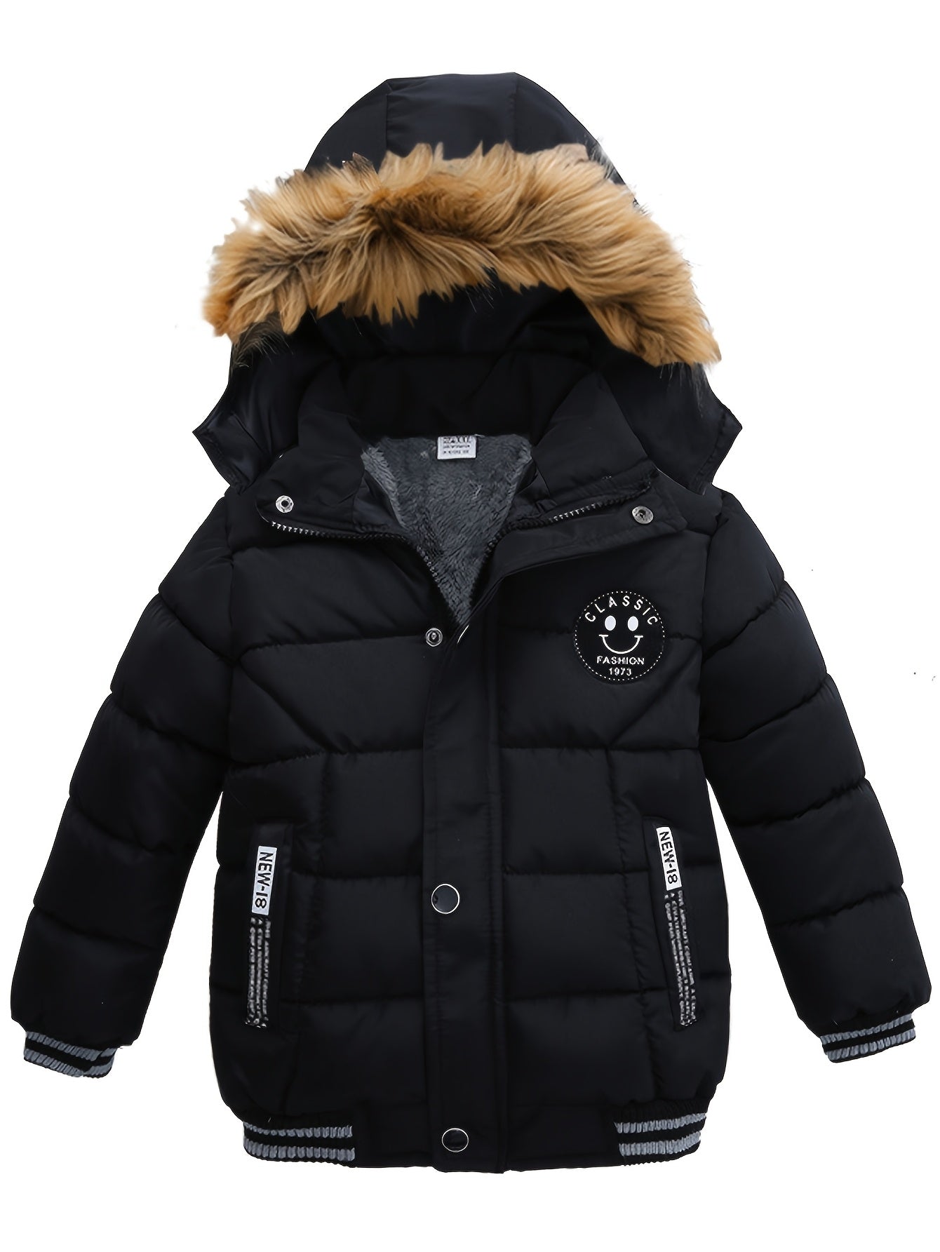 Boys Heavy Duty Winter Jacket With Hood Windproof Kids Coat