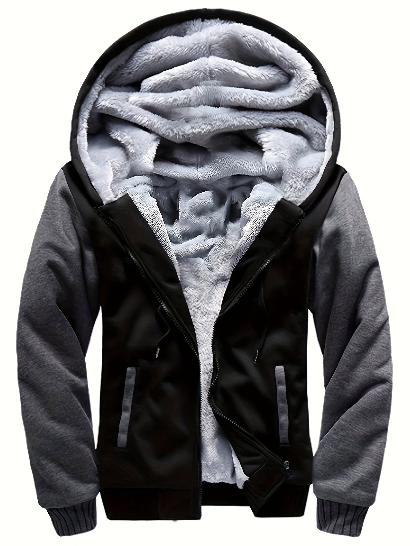 Siteya Warm Fleece Hooded Jacket For Men Casual Outerwear