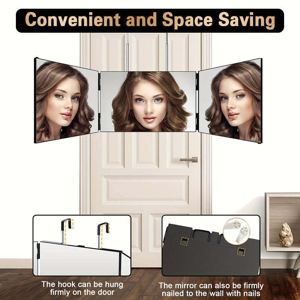 JUSRON 360 Degree Hair Cutting Mirror 3 Way Self Haircut