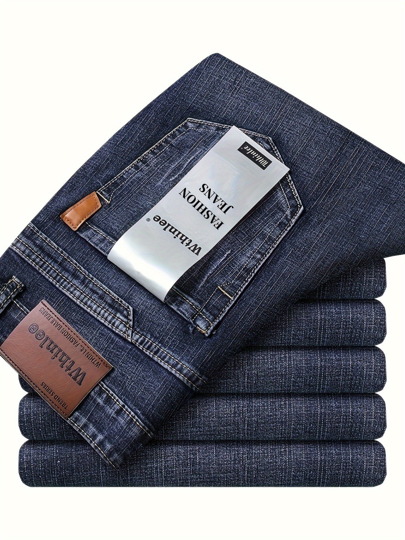 Wthinlee Mens High Waist Straight Leg Jeans Premium Denim