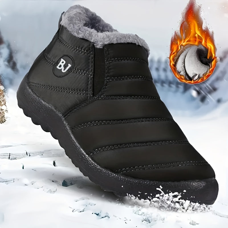 Men's Snow Boots Warm Fleece Non Slip Ankle Hiking Shoes