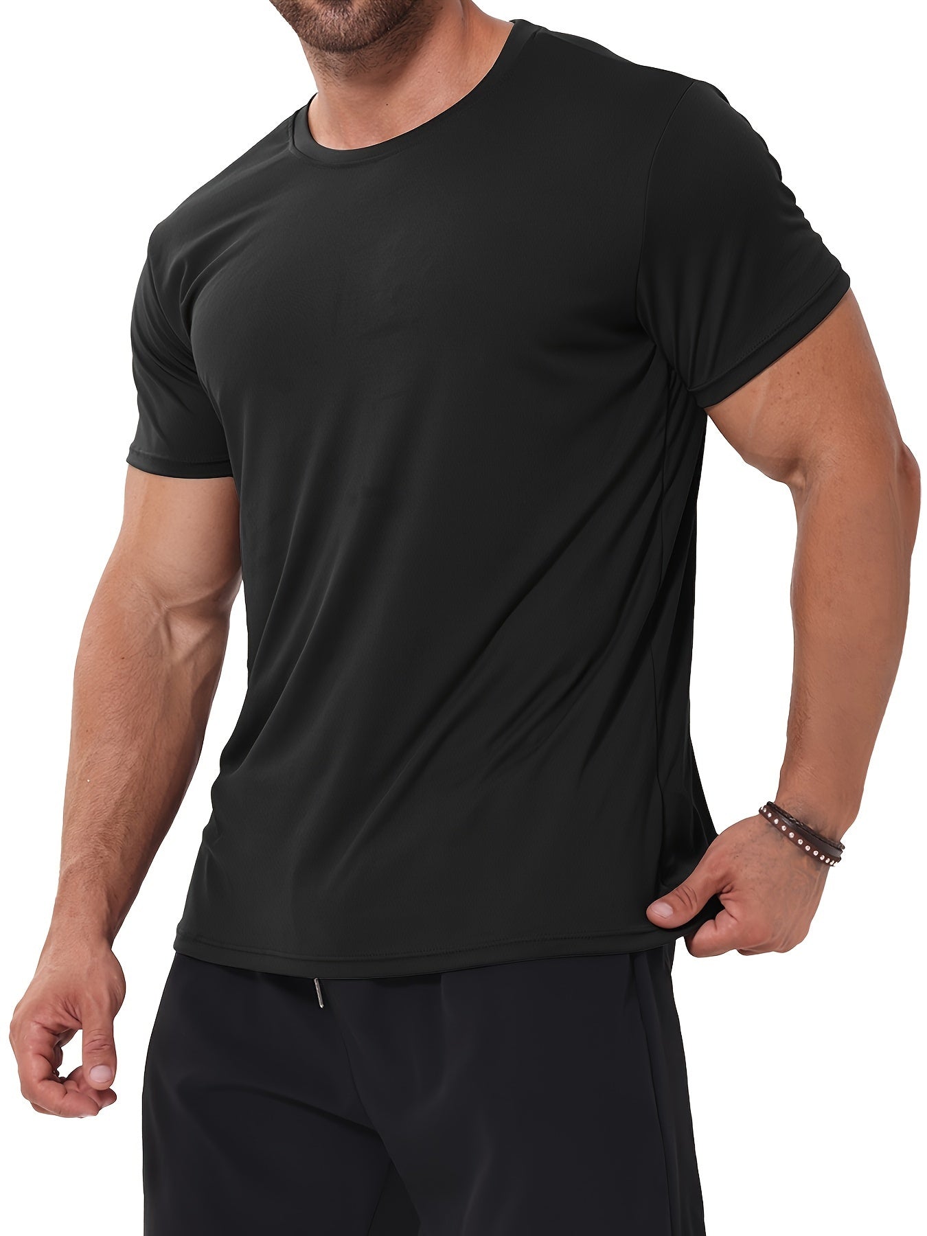 TELALEO Workout Shirts For Men Short Sleeve Quick Dry Tee