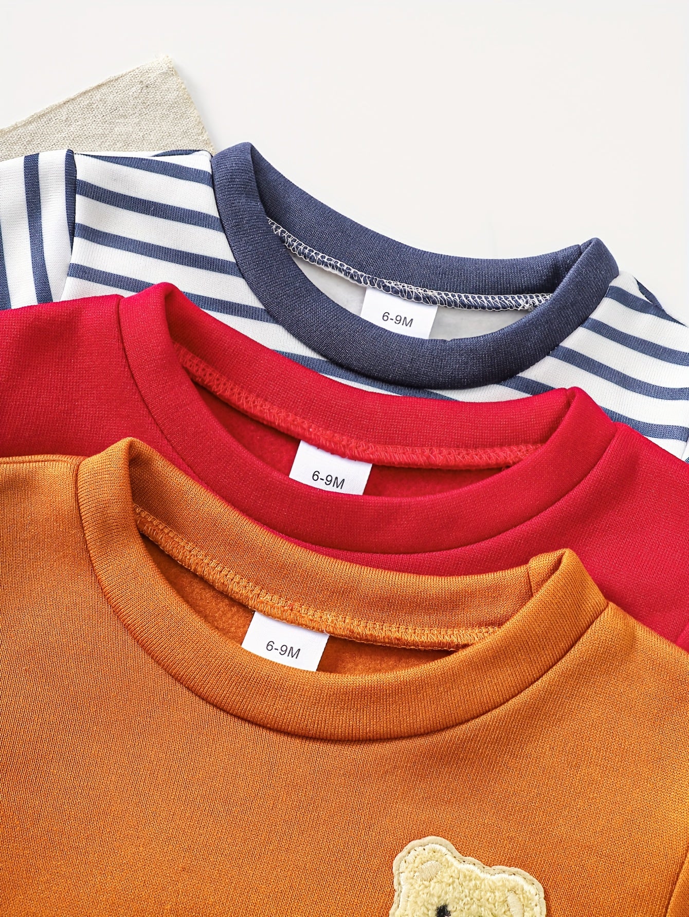 Baby Boy Fleece Hoodies With Bear Patch For Autumn Winter