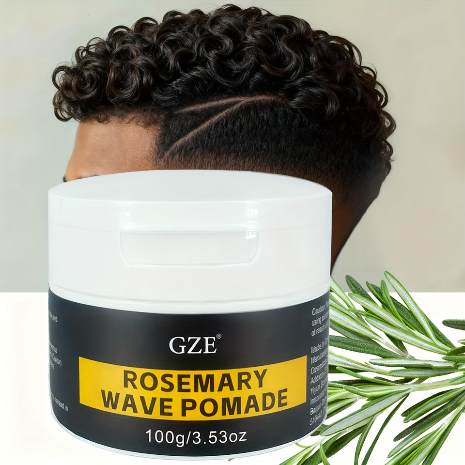 GZE Rosemary Wave Pomade: Perfect 360 Waves for All Stages of Waves - Moisturize Deeply, Professional Performance, Smell & Results - 100g/3.53oz