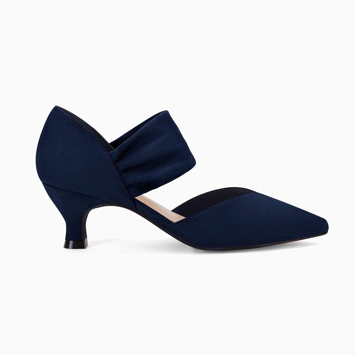 Womens Elegant Pointed Toe Ankle Strap Low Heels Party