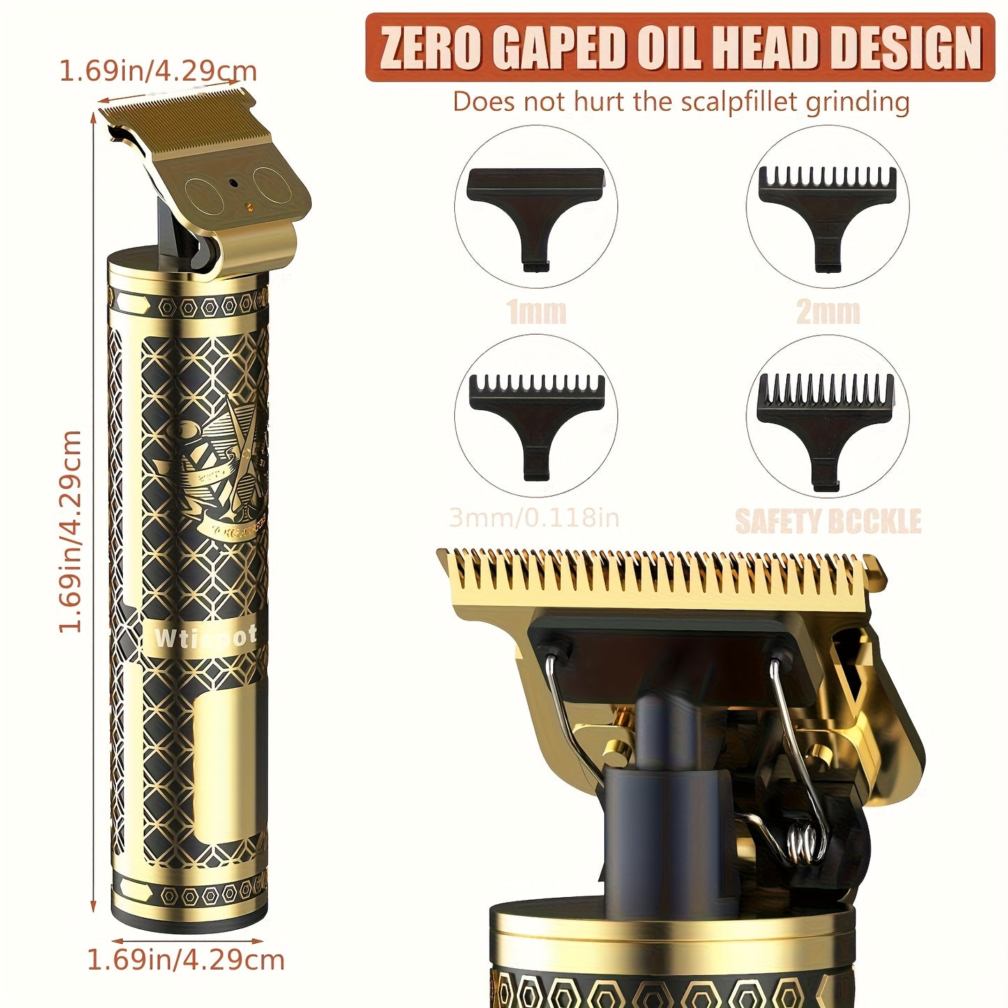 Men Hair Clipper And Beard Trimmer Set 3 In 1 USB LCD
