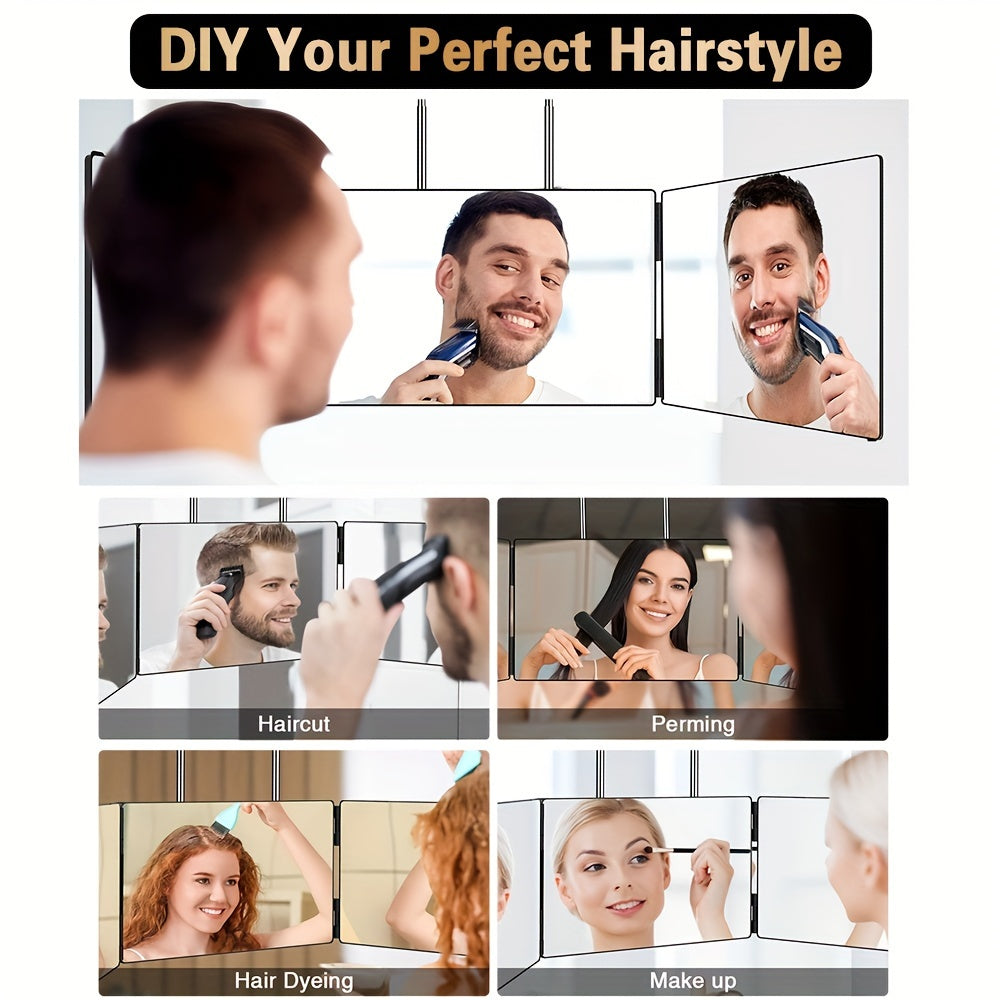 JUSRON 360 Degree Hair Cutting Mirror 3 Way Self Haircut