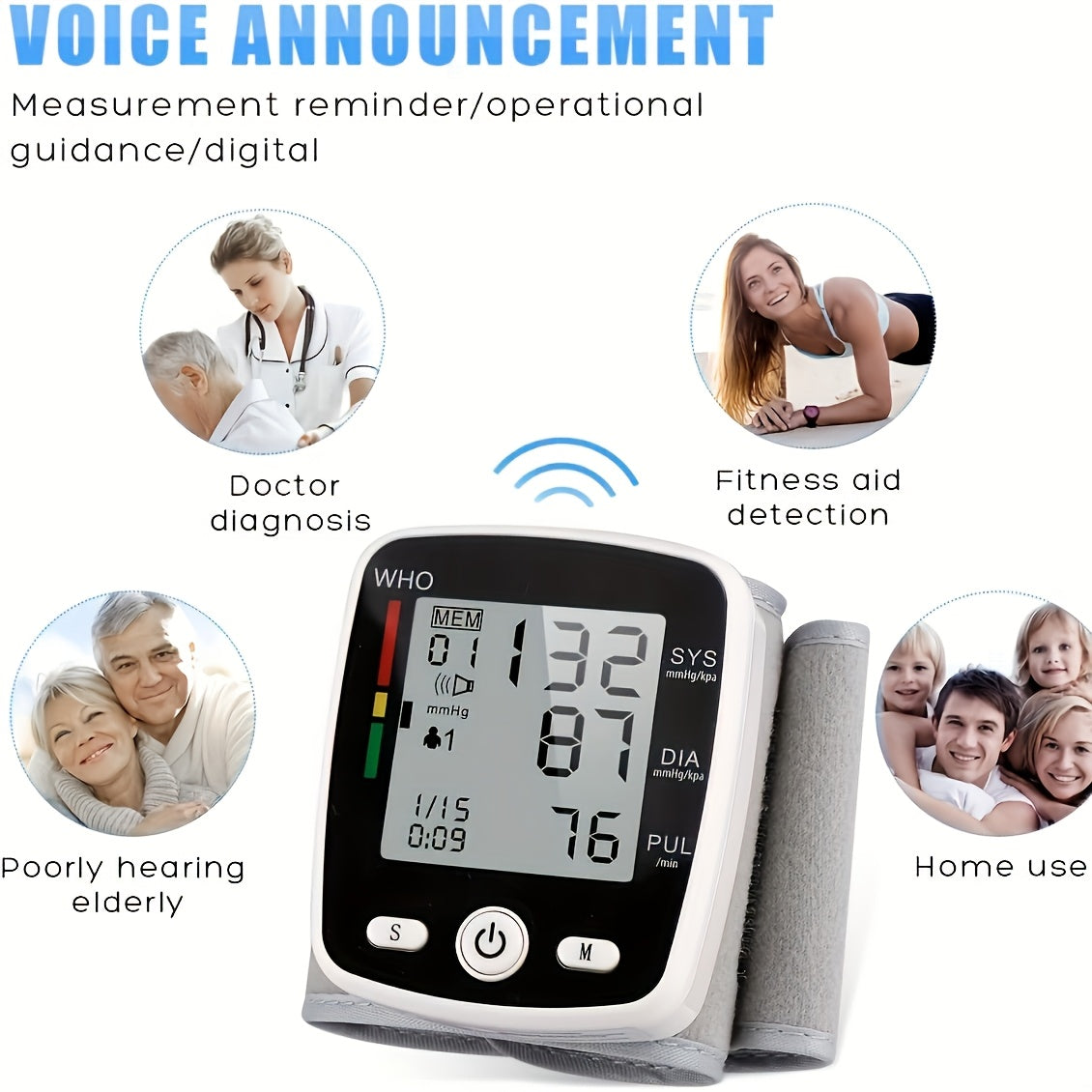CHANG KUN Wrist Blood Pressure Monitor Digital With 2x99