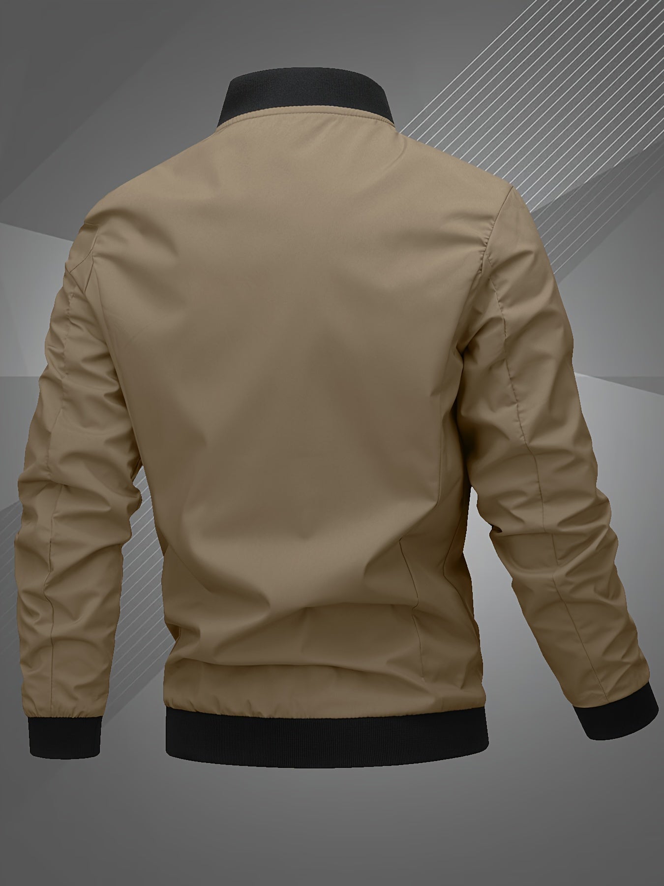 Mens Letter Embroidered Casual Bomber Jacket Regular Fit