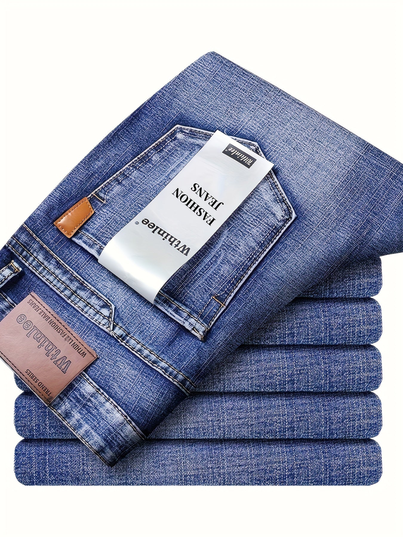 Wthinlee Mens High Waist Straight Leg Jeans Premium Denim