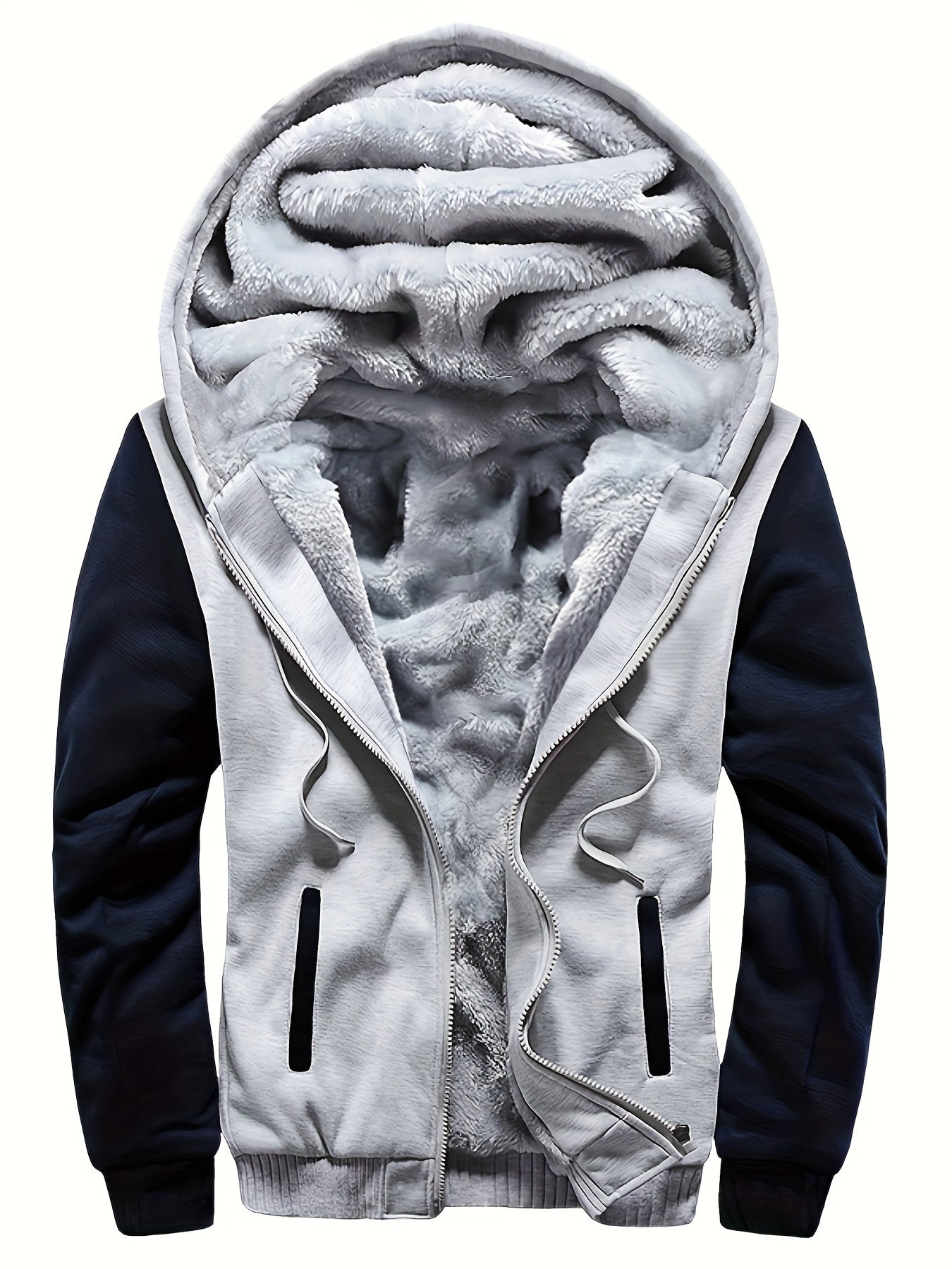 Siteya Warm Fleece Hooded Jacket For Men Casual Outerwear