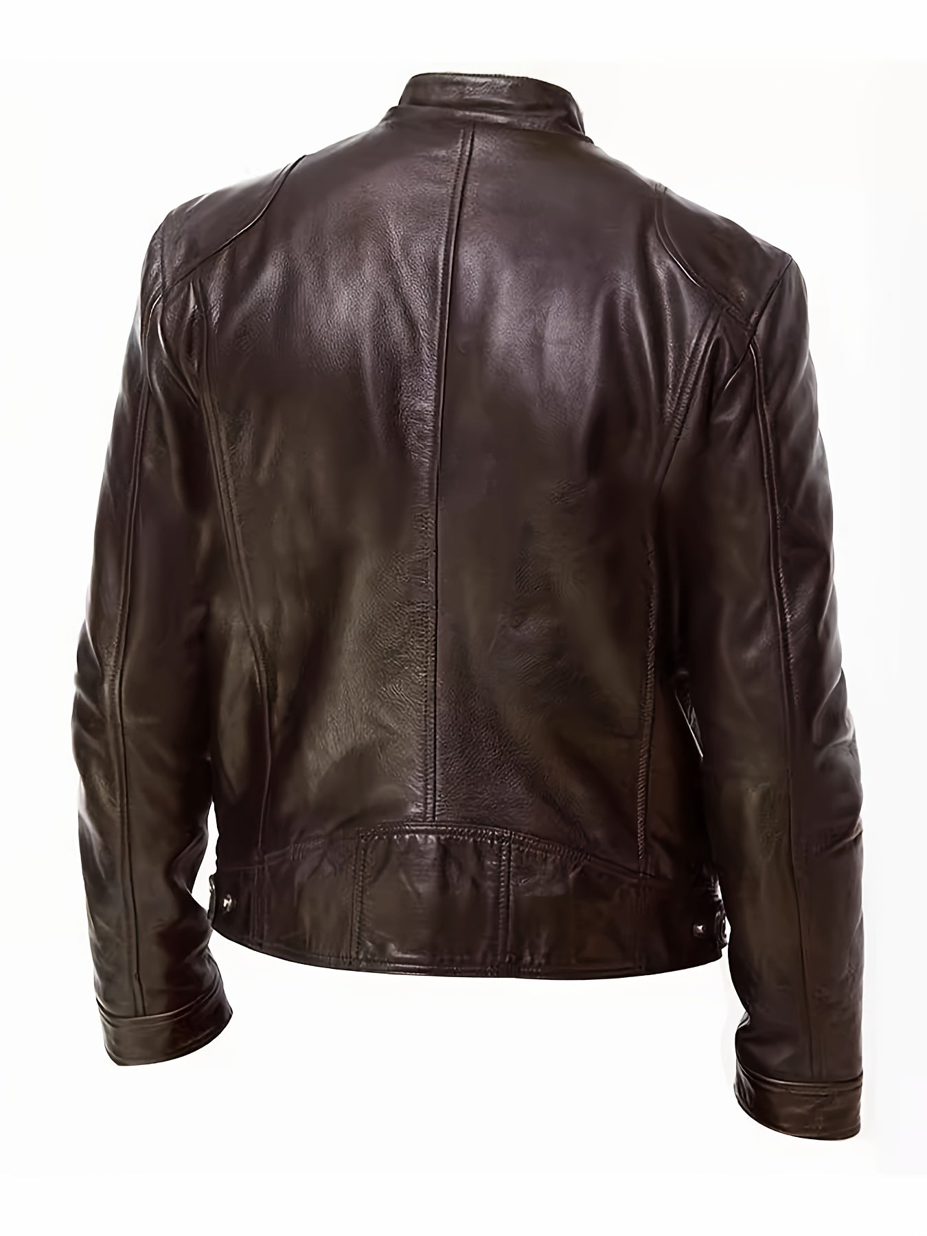 Mens Fleece Lined Motorcycle Jacket With Zipper Pockets