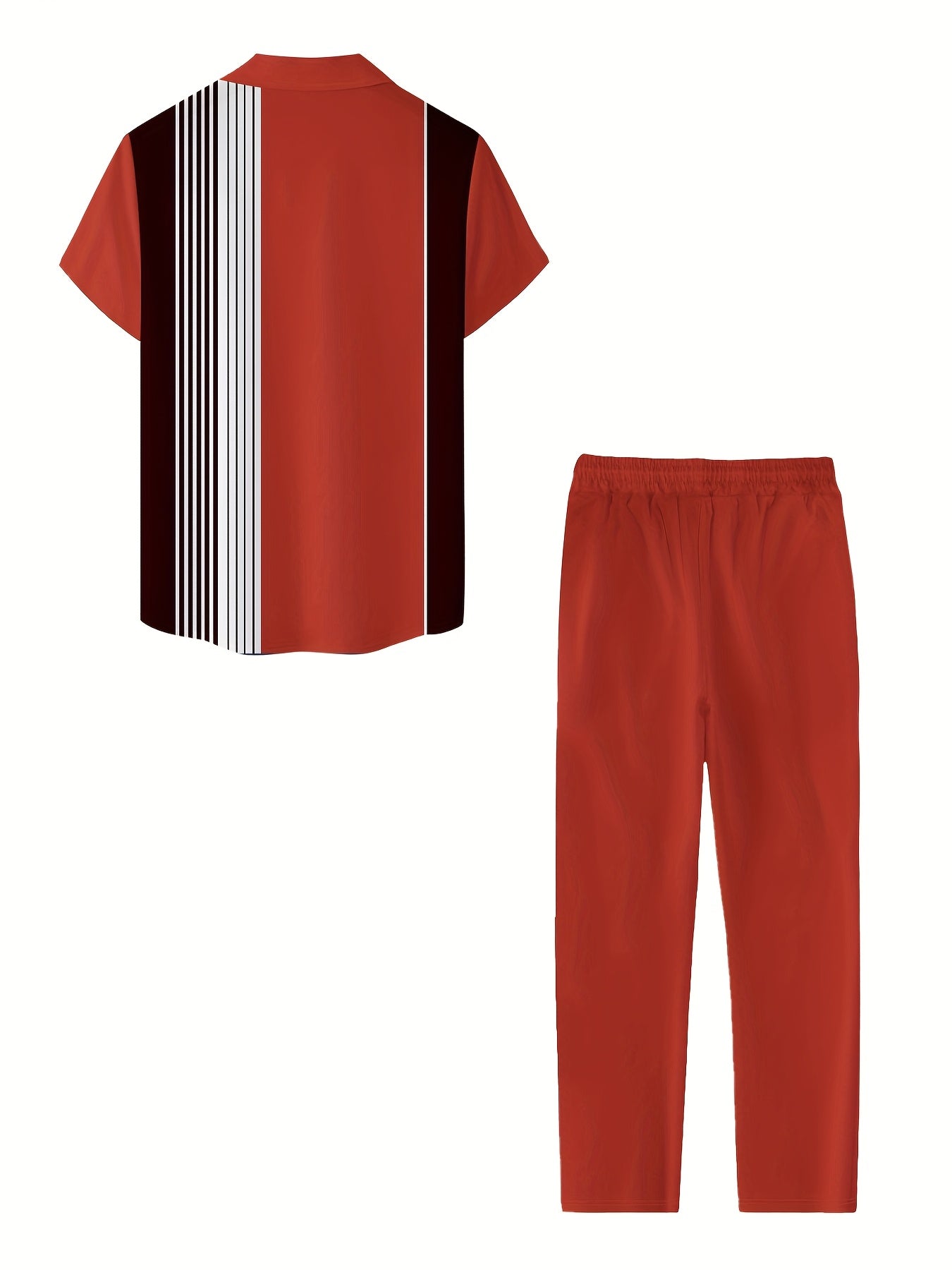 European American Mens Stripe Pattern Shirt And Trousers