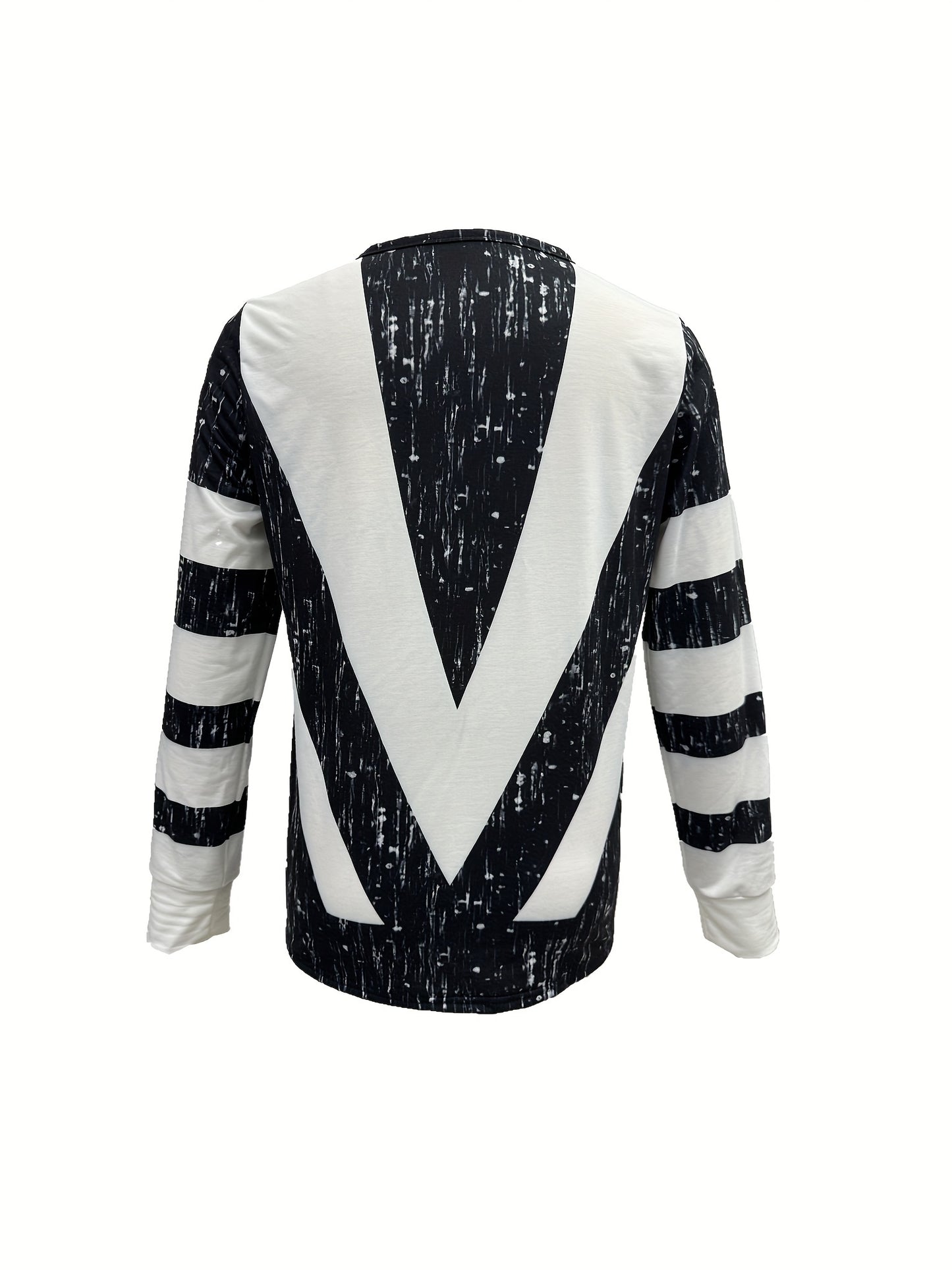 Colorblock Stripe Zip Front T Shirt Casual Long Sleeve Top