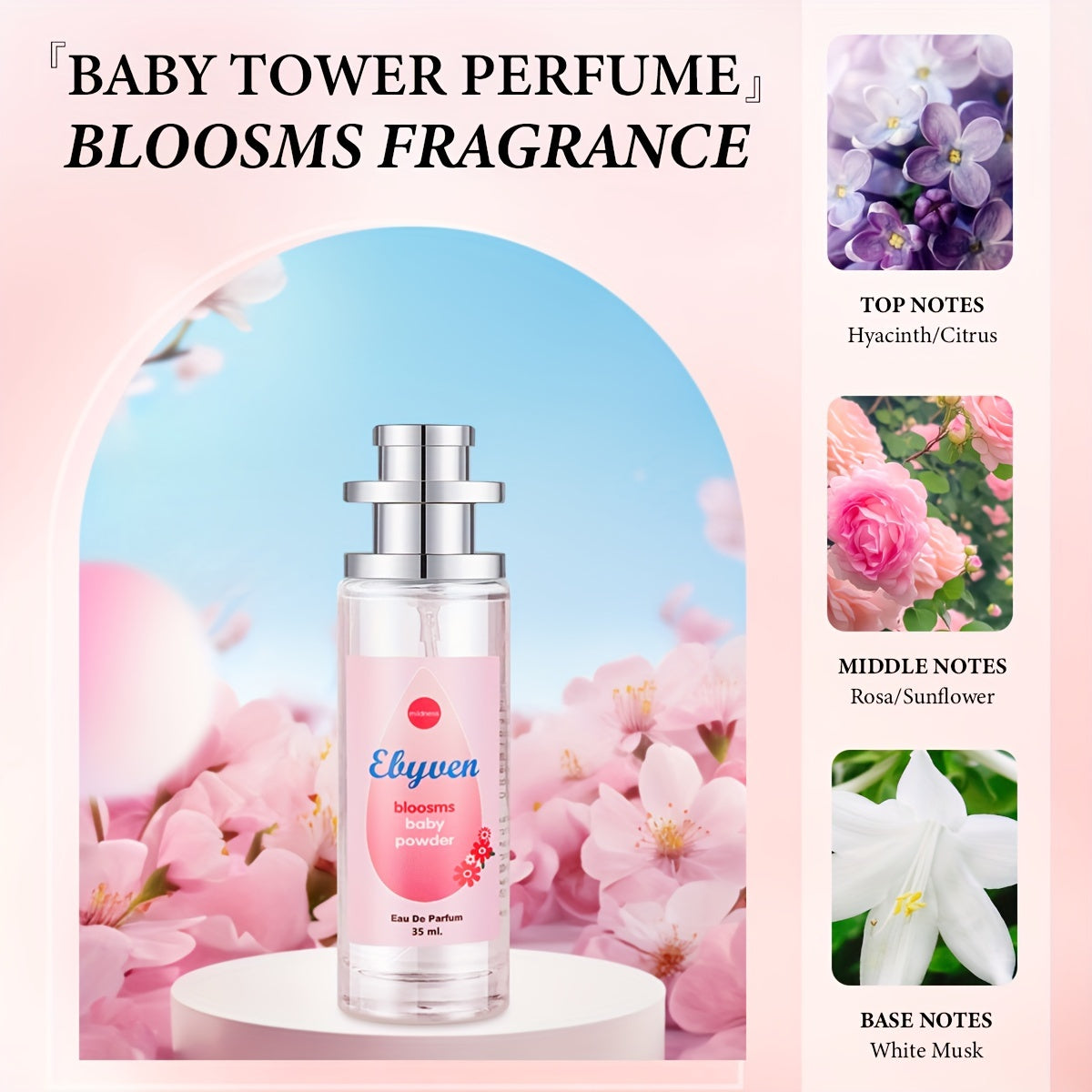 Elyuen Floral Vanilla Cherry Blossom Womens Perfume