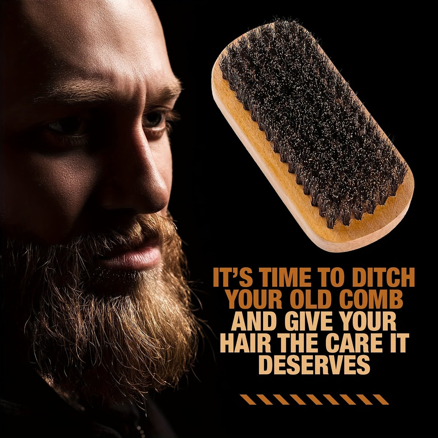 Wooden Beard and Comb Set for Men - Perfect for Beards Head Hair and Mustaches Men's Grooming Kit for Styling, contain Wooden Comb, Beard Brush, Small Scissors & More for Better Hair Care, Father's Day, Christmas, Halloween,