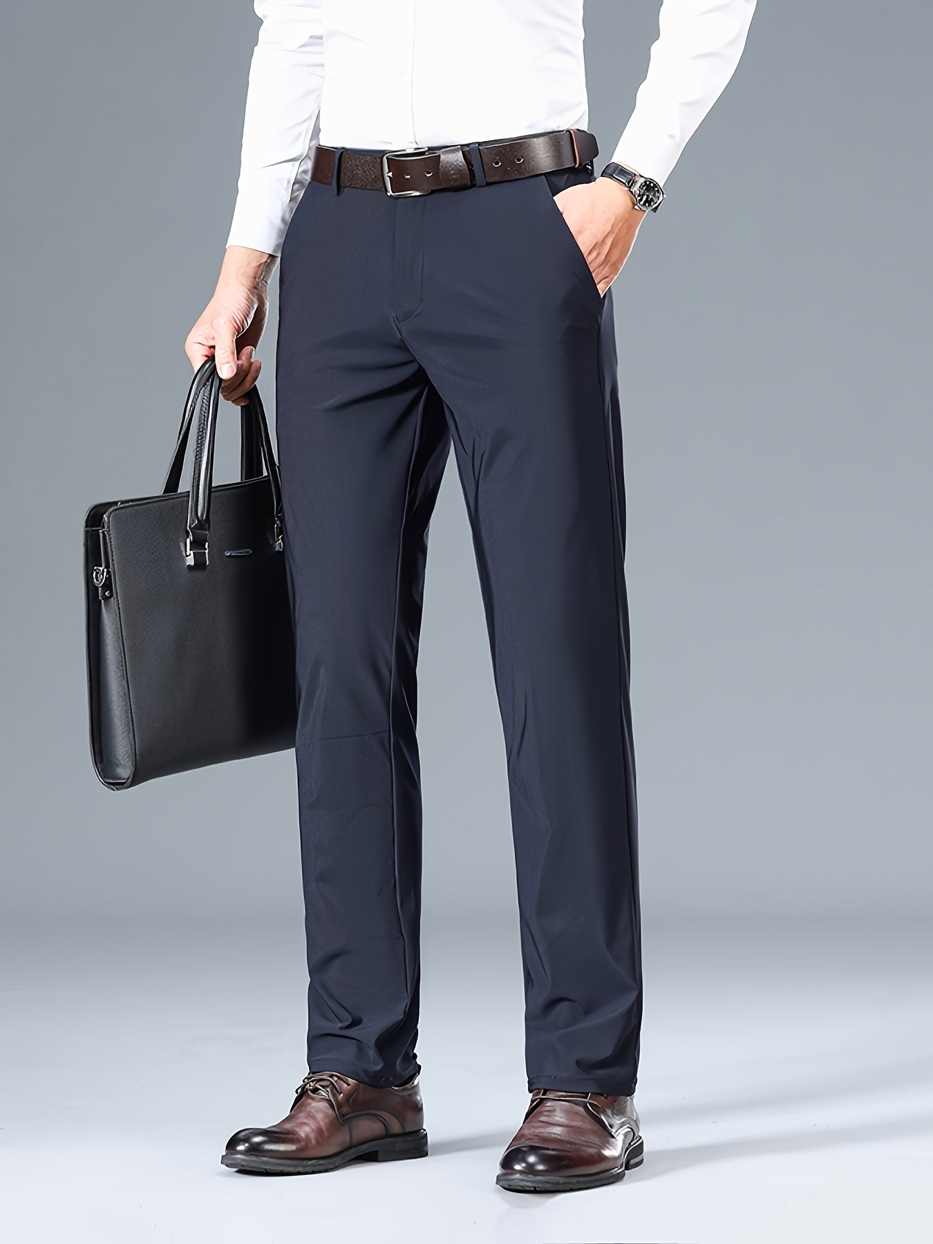 Mens Slim Fit Dress Pants Business Casual Office Trousers