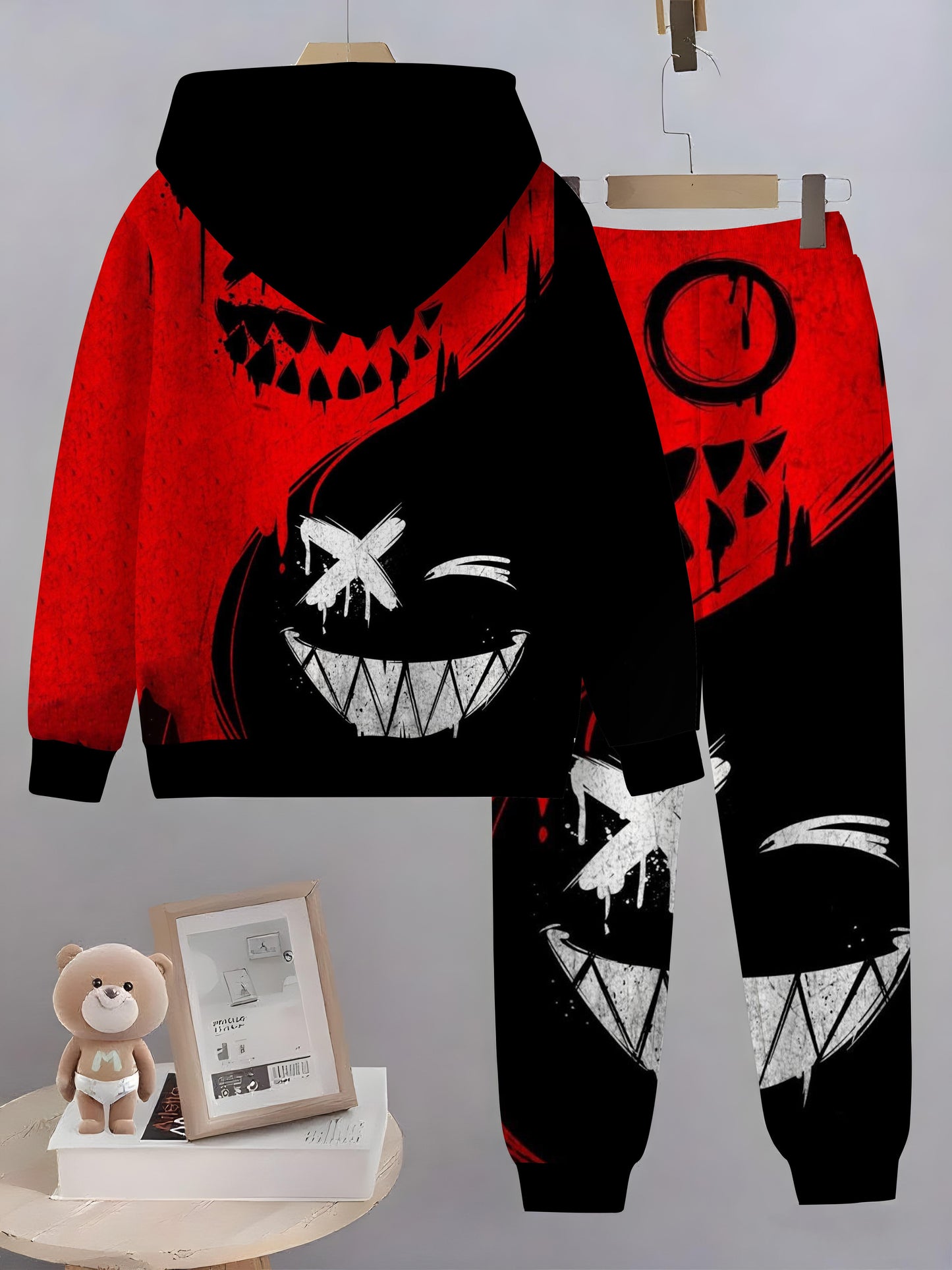 Boys 3D Digital Print Hoodie And Joggers Set 2pc Outfit