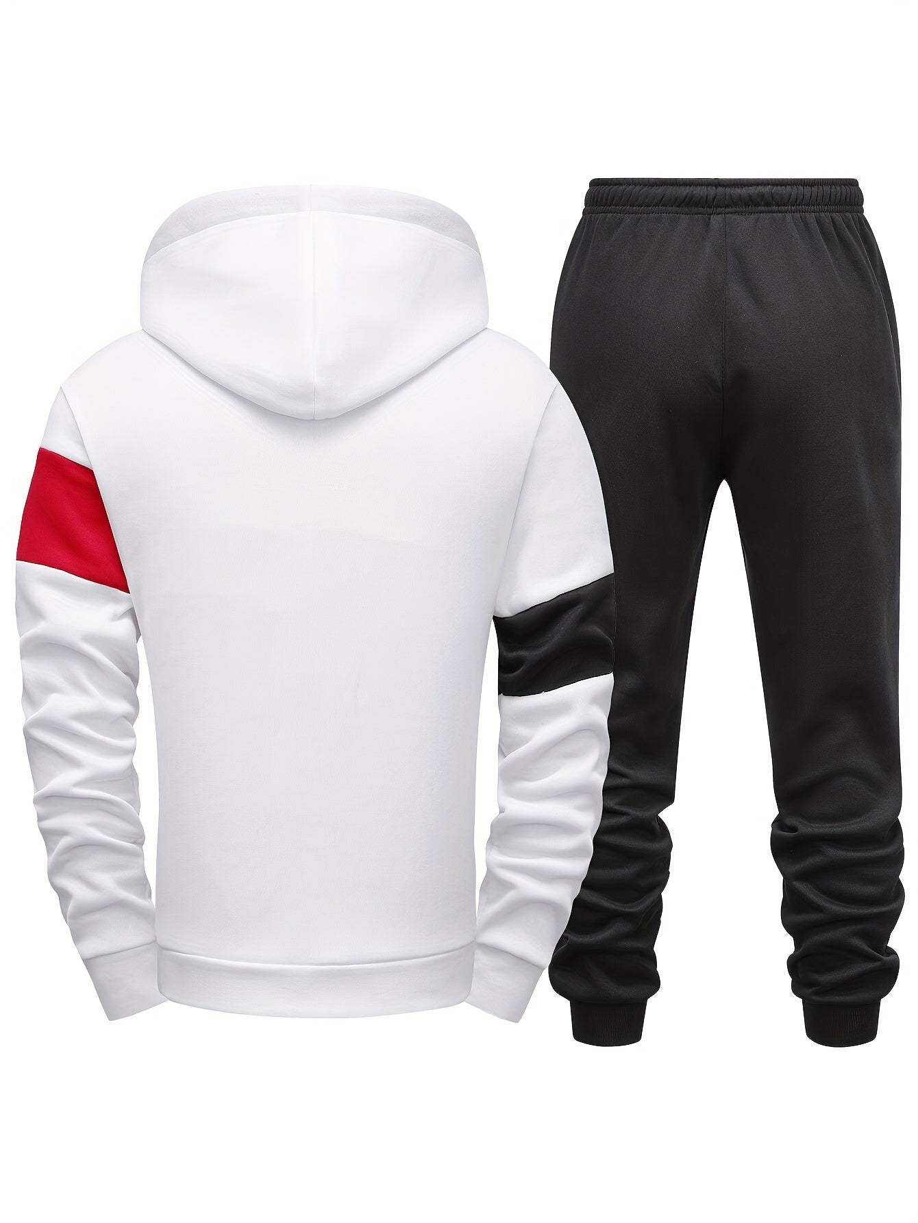 Casual Hooded Sweatshirt And Jogger Set For Men Pockets