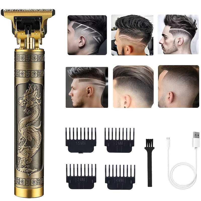 Men Hair Clipper And Beard Trimmer Set 3 In 1 USB LCD