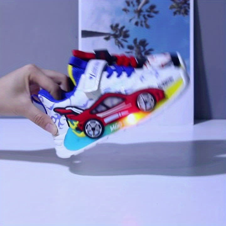 MGO Kidss Cartoon Car And Fire Truck Light Up Sneakers