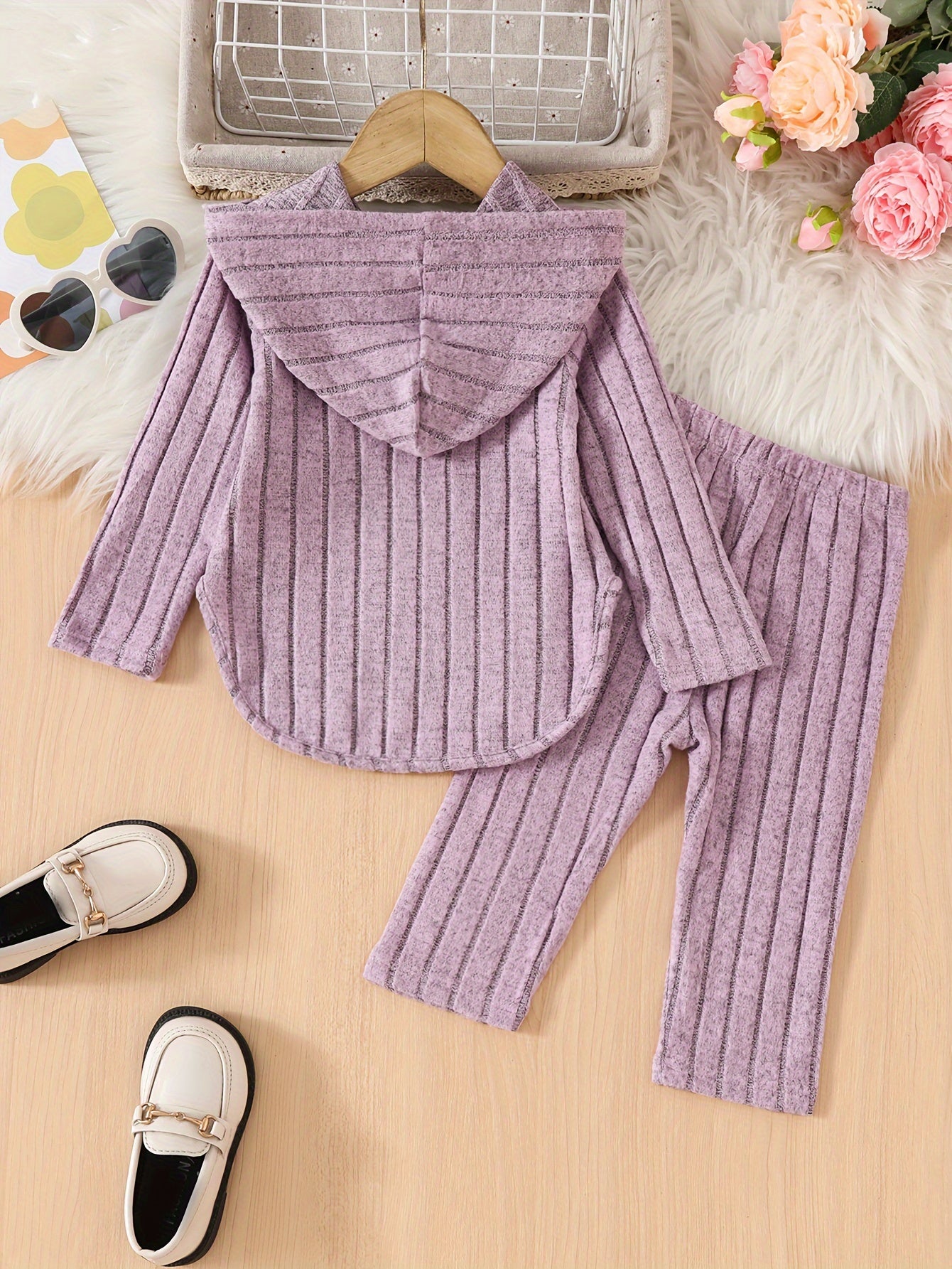 Boho Style Toddler Hoodie And Pants Set Animal Print