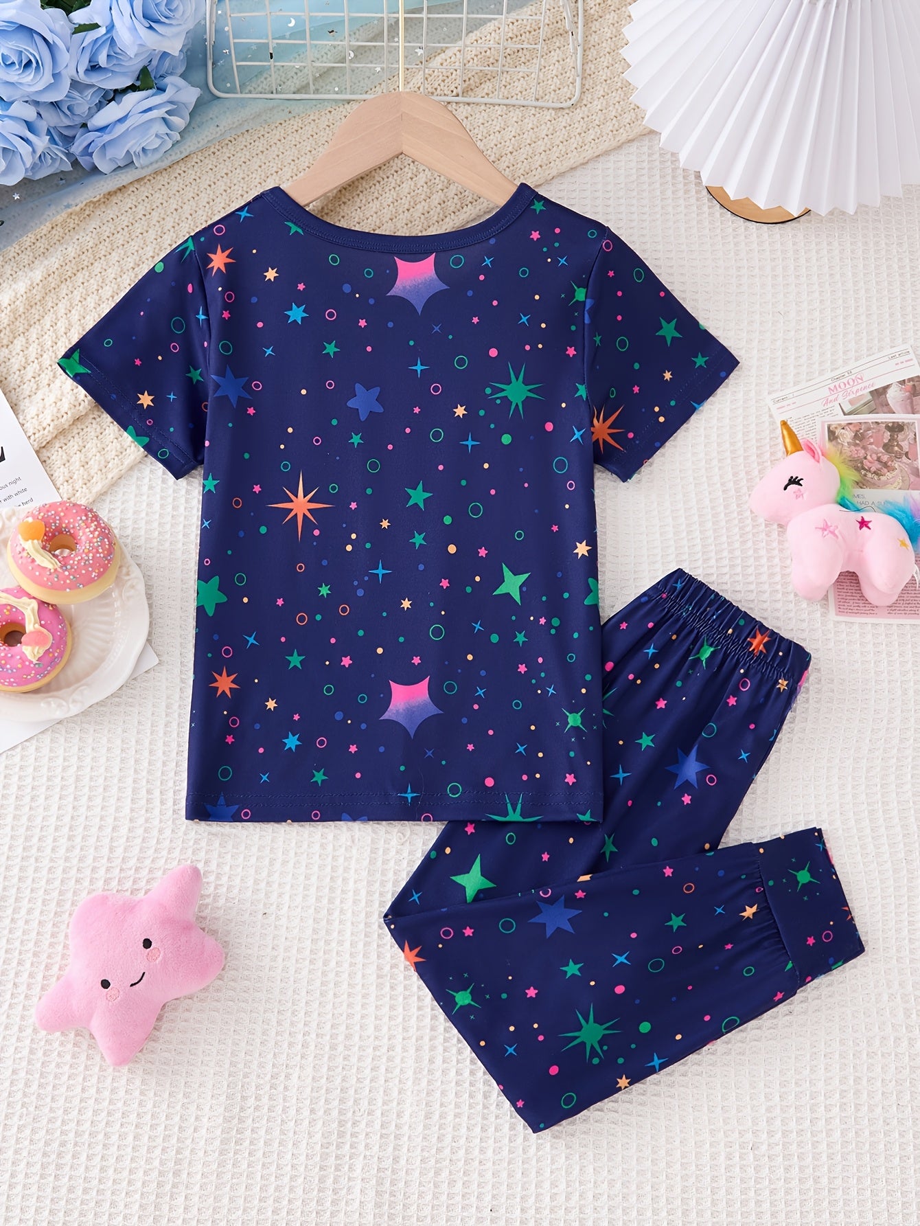 Girls Glow In The Dark Unicorn Pajama Set 2 Piece Outfit