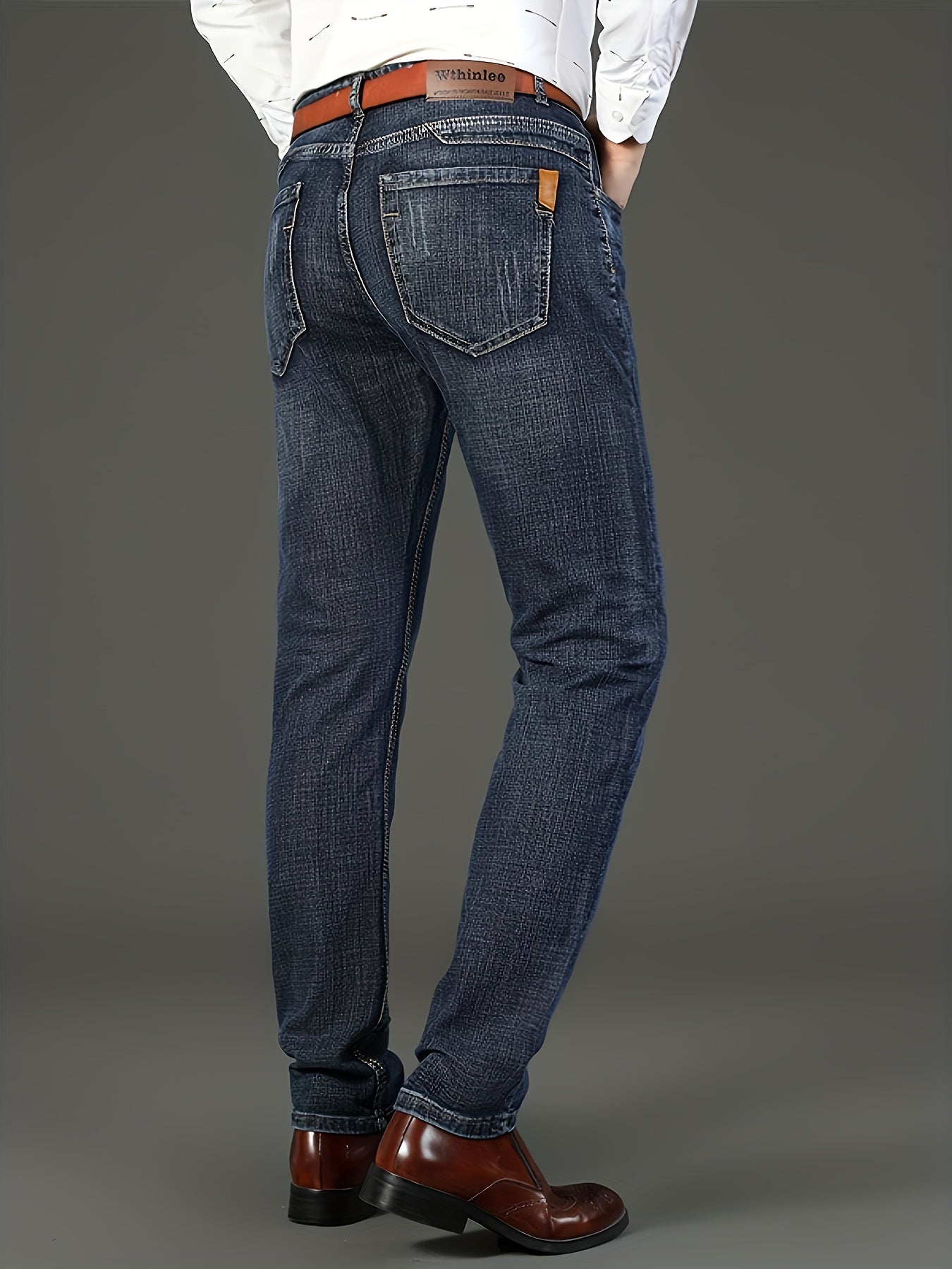 Wthinlee Mens High Waist Straight Leg Jeans Premium Denim