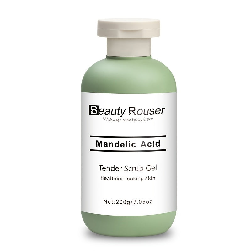 200g/7.05oz Mandelic Acid Scrub Gel - Scrub Cleanser, Contains Aloe & Rose, Moisturizes, Deeply Cleans Pores, for All Light Beige Ttypes, Whole body.
