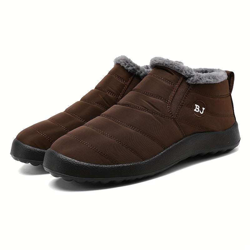 Men's Snow Boots Warm Fleece Non Slip Ankle Hiking Shoes