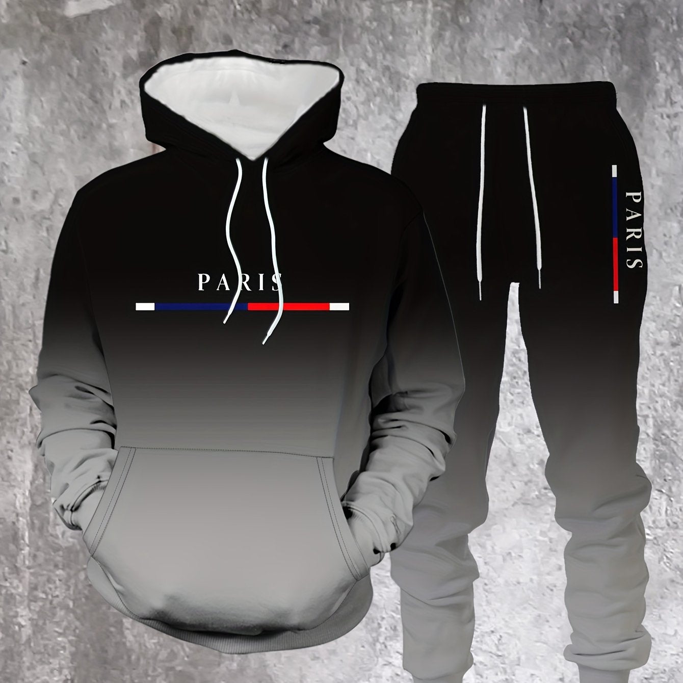 Mens Hooded Streetwear Sweatshirt Set For Weekend Casual