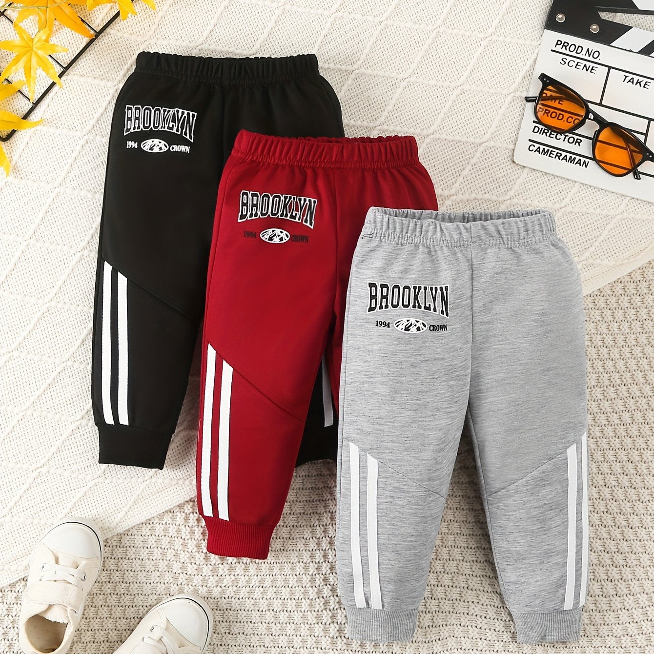 BHCHNTIY Brooklyn Themed Baby Joggers 3 Piece Set Casual