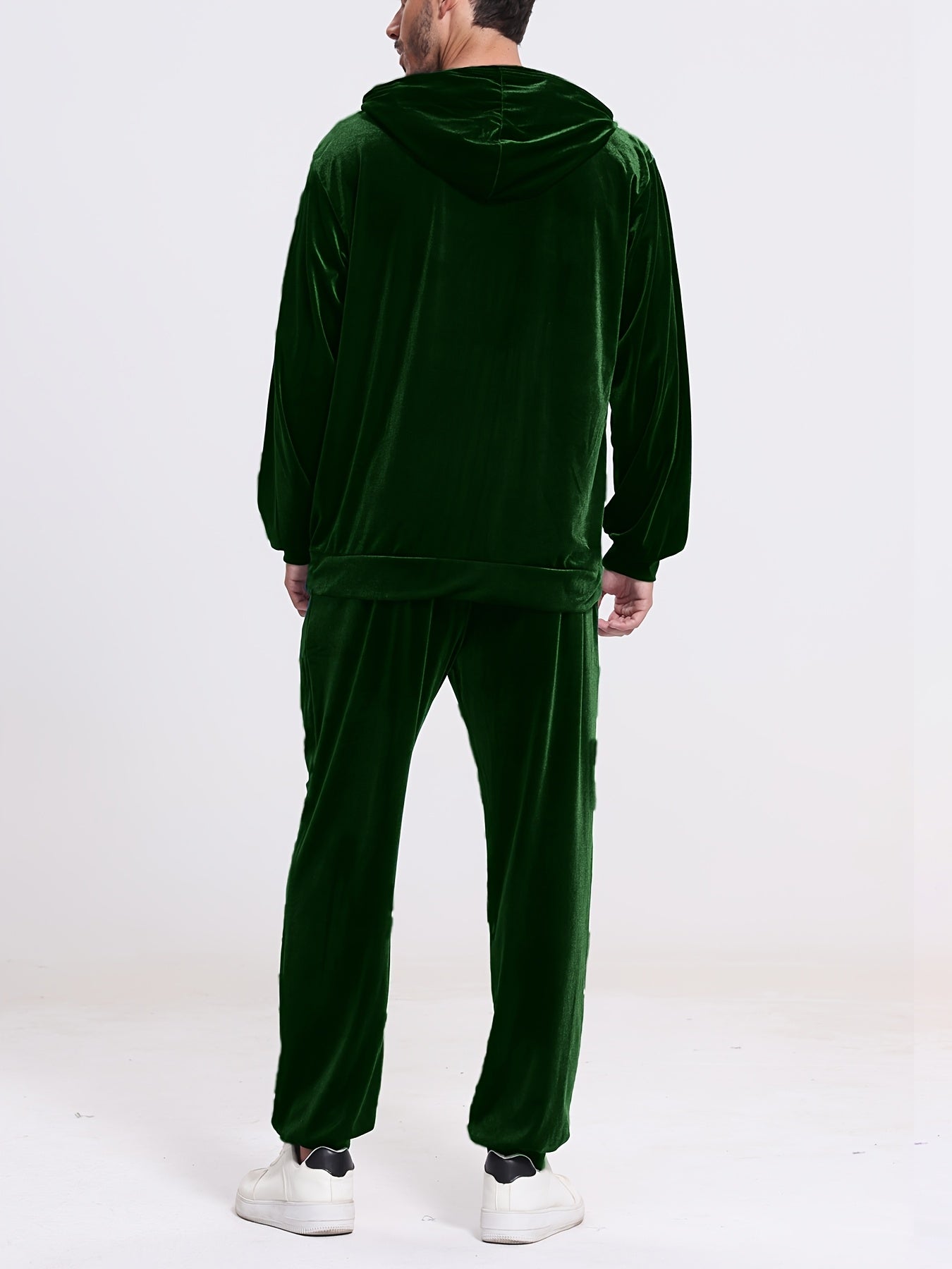 Men's Velour 2pc Hoodie And Drawstring Sweatpants Set