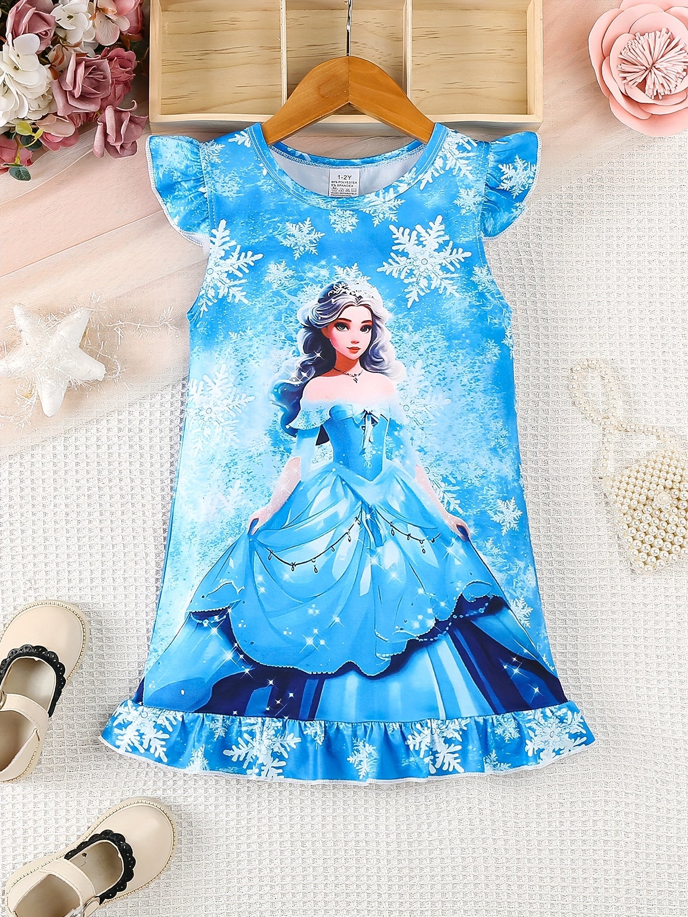 Girls Unicorn Sleep Dress Set Two Pieces Knee Length Pajamas