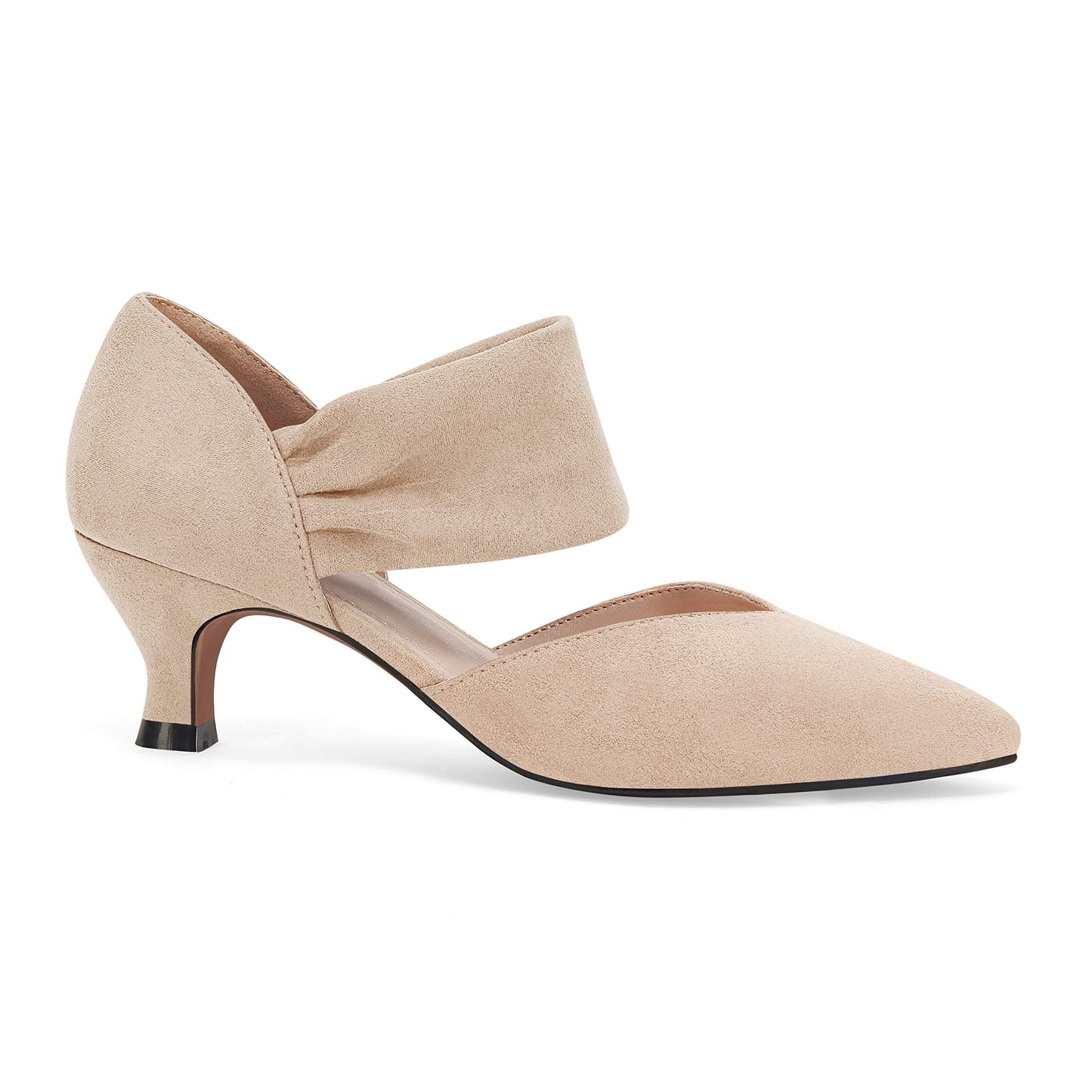 Womens Elegant Pointed Toe Ankle Strap Low Heels Party