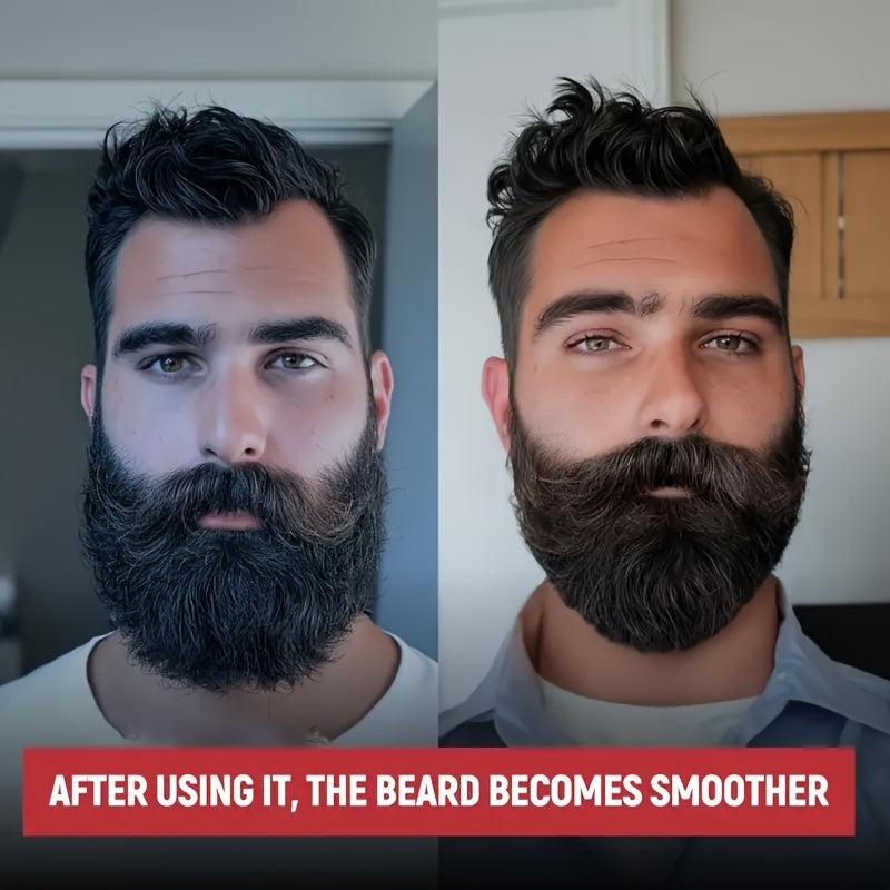 Black Skull Beard Care Set, Launched at Christmas, Beard Oil + Balm + Beard Balm, Perfect Beard Brush, Deep Care Beard, Long-term Moisturizing, Upgrading Beard Luster and Smoothness, Showing Mature Charm, is the best gift for