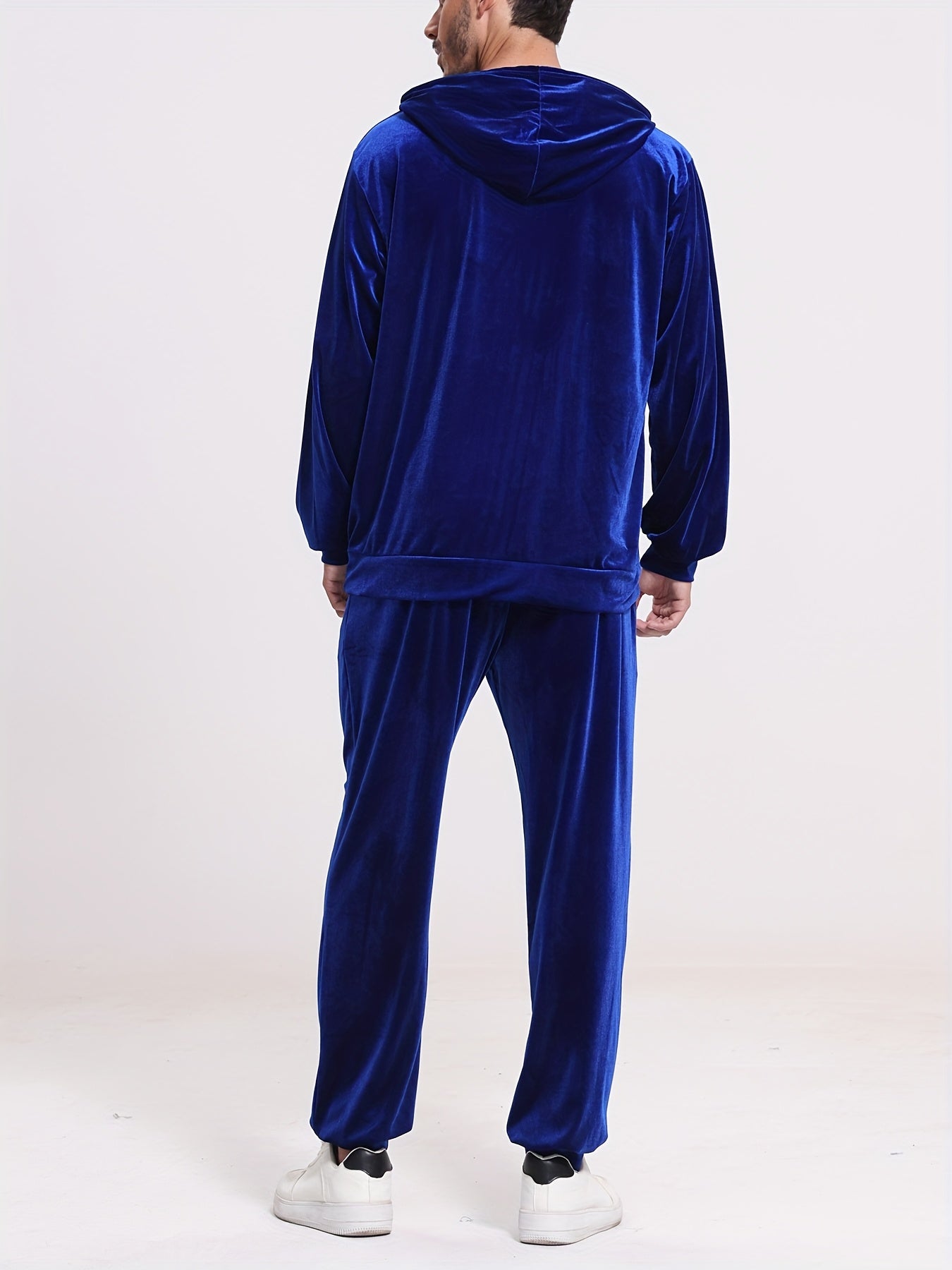 Men's Velour 2pc Hoodie And Drawstring Sweatpants Set
